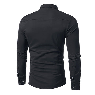 Camisa de Esmoquin Azul Royal Slim Fit para Hombre - Elegancia Ejecutiva - Image 9
