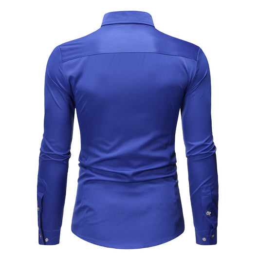 Camisa de Esmoquin Azul Royal Slim Fit para Hombre - Elegancia Ejecutiva - Image 13