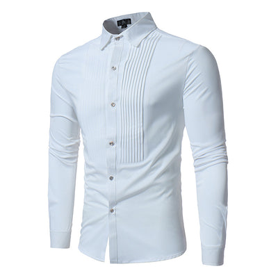 Camisa de Esmoquin Azul Royal Slim Fit para Hombre - Elegancia Ejecutiva - Image 11