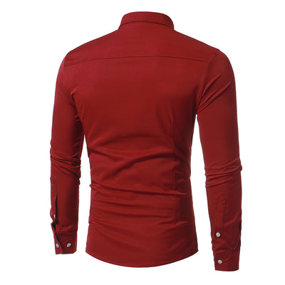 Camisa de Esmoquin Azul Royal Slim Fit para Hombre - Elegancia Ejecutiva - Image 14