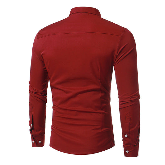 Camisa de Esmoquin Azul Royal Slim Fit para Hombre - Elegancia Ejecutiva - Image 14