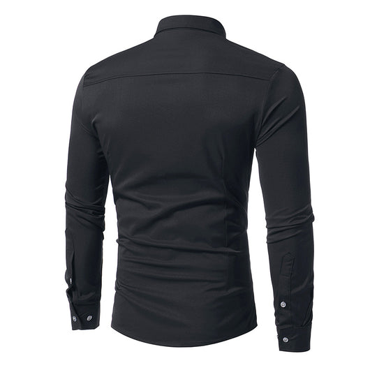 Camisa de Esmoquin Azul Royal Slim Fit para Hombre - Elegancia Ejecutiva - Image 6