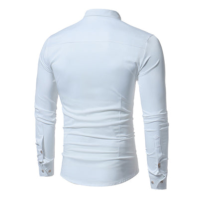Camisa de Esmoquin Azul Royal Slim Fit para Hombre - Elegancia Ejecutiva - Image 7