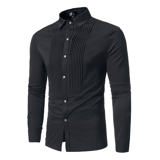 Camisa de Esmoquin Azul Royal Slim Fit para Hombre - Elegancia Ejecutiva