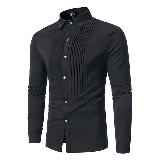 Camisa de Esmoquin Azul Royal Slim Fit para Hombre - Elegancia Ejecutiva