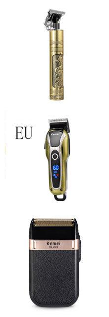 Professional electric hair clipper with gold T-blade, bronze and silver decorative handle, and black wrist strap. - Image 11