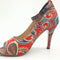 Sandalias de Tacón Alto con Estampado Étnico y Hebilla Ajustable - Tallas Grandes