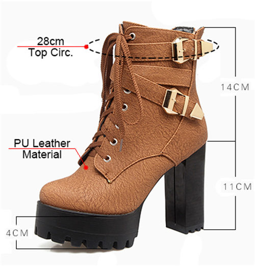 Botines Plataforma Impermeables con Hebilla y Cierre Trasero - Talla Grande - Image 8