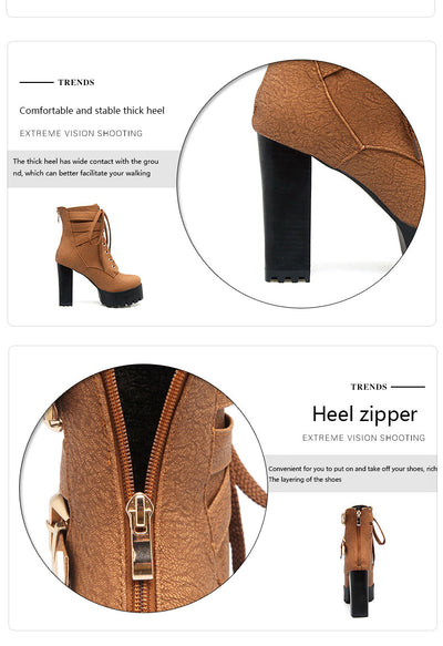 Botines Plataforma Impermeables con Hebilla y Cierre Trasero - Talla Grande - Image 10