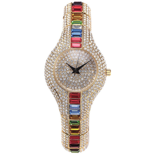 Reloj de Lujo para Mujer con Diamantes y Piedras de Colores Estilo Europeo - Image 2