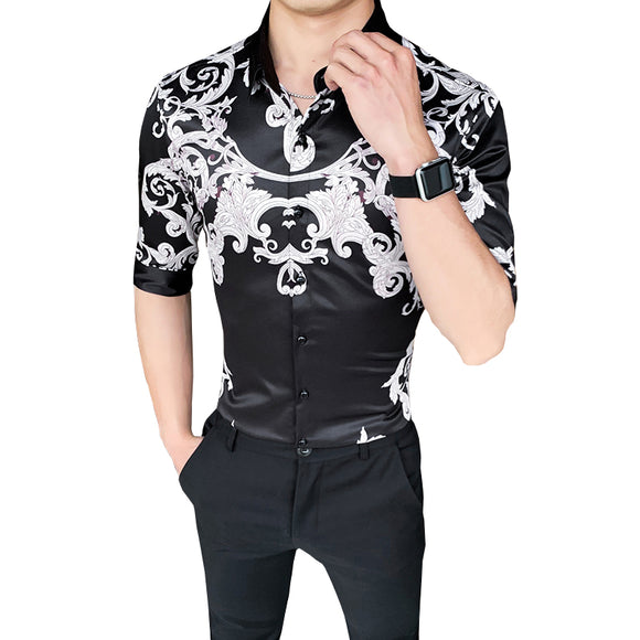 Men's Slim Fit Short Sleeve Casual Shirt