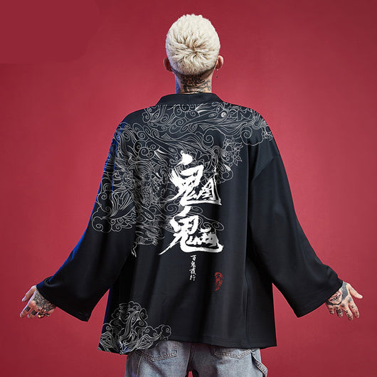 Bata Hanfu Estilo Chino Cien Fantasmas - Diseño Tradicional para Hombre - Image 2