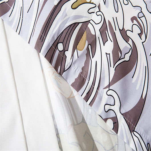Bata Hanfu Tradicional con Diseño de Grulla Pintada - Manga Tres Cuartos Unisex - Image 3