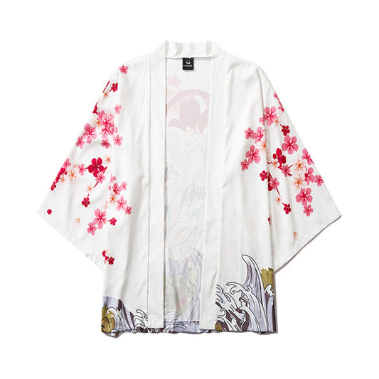 Bata Hanfu Tradicional con Diseño de Grulla Pintada - Manga Tres Cuartos Unisex - Image 2