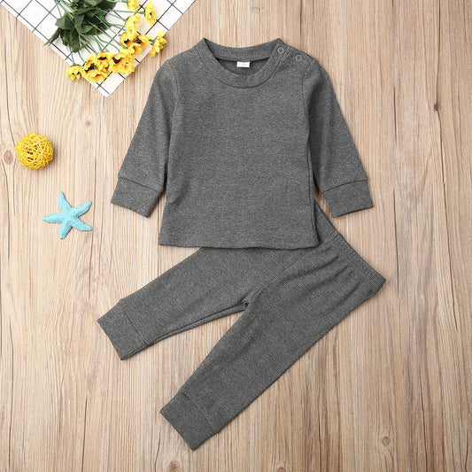 Pijama Infantil de Manga Larga con Diseño de Tiras - Conjunto Cómodo para Casa - Image 2