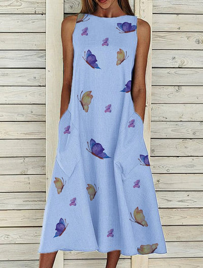 Vestido Estampado Mariposas sin Mangas - Diseño Fresco y Versátil - Image 6
