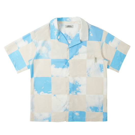 Camisa Casual Hombre Cuadros Azul Cielo Diseño Plaid Manga Corta Suelta - Image 9