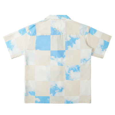Camisa Casual Hombre Cuadros Azul Cielo Diseño Plaid Manga Corta Suelta - Image 10