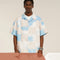 Camisa Casual Hombre Cuadros Azul Cielo Diseño Plaid Manga Corta Suelta
