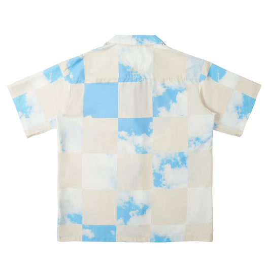 Camisa Casual Hombre Cuadros Azul Cielo Diseño Plaid Manga Corta Suelta - Image 4