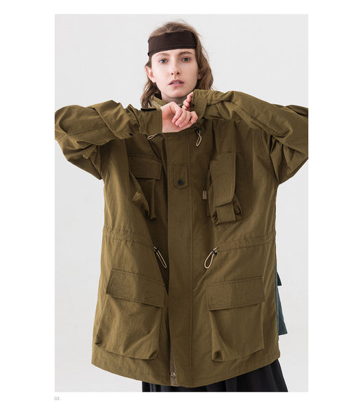 Chaqueta Táctica Multibolsillos con Costuras Reforzadas y Cierre de Cremallera - Image 12