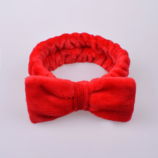 Diadema Facial de Felpa Coral - Banda Sujetadora de Cabello Mariposa para Limpieza y Maquillaje - Image 5