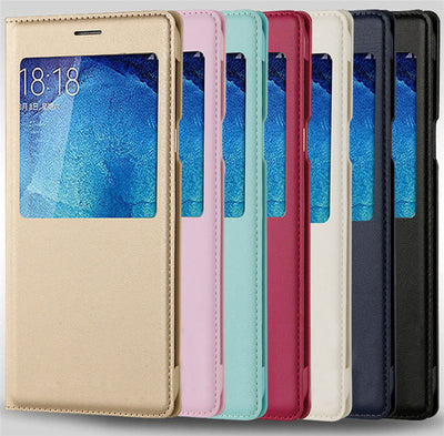 Funda Inteligente con Ventana para Móvil - Diseño en Cuero - Image 2
