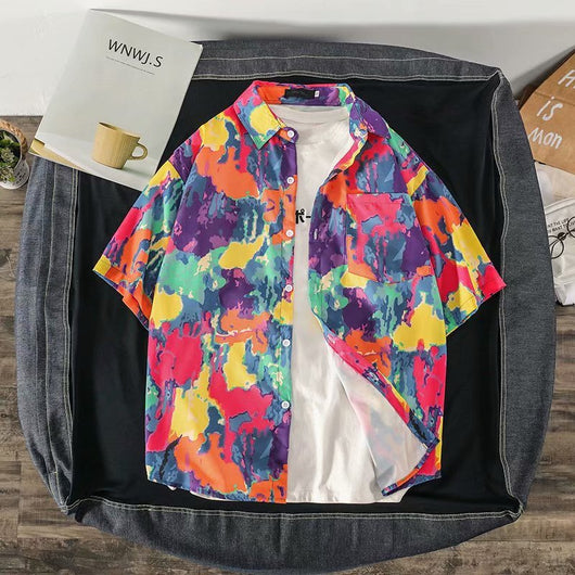 Camisa Manga Cinco Puntos Multicolor para Hombre - Image 6