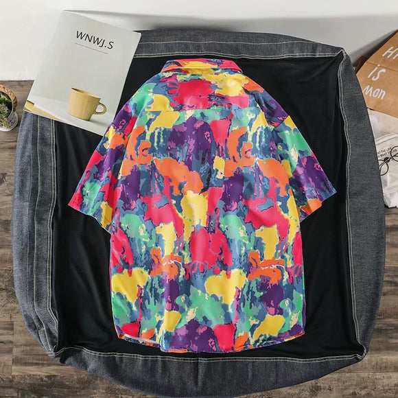 Camisa Manga Cinco Puntos Multicolor para Hombre