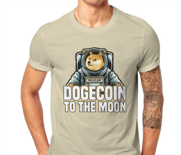 Arte Criptográfico Bitcoin Dogecoin Rumbo a la Luna Clásico