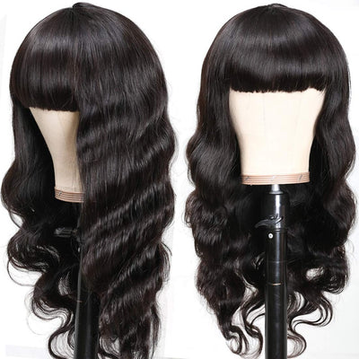 Peluca de Cabello Natural con Flequillo - Volumen y Estilo Instantáneo - Image 2