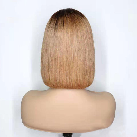 Peluca de Cabello Humano Real Largo Teñido Negro - Conjunto Completo para Mujer