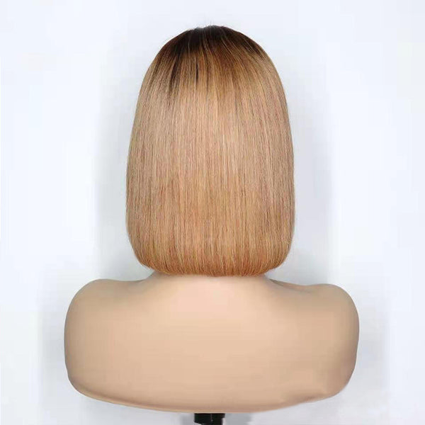 Peluca de Cabello Humano Real Largo Teñido Negro - Conjunto Completo para Mujer