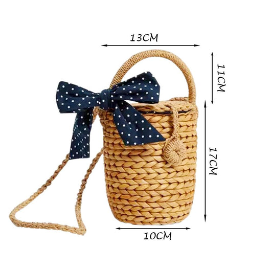 Bolsa de Playa Tejida con Moño - Cartera de Mano para Damas en Paja Natural - Image 8