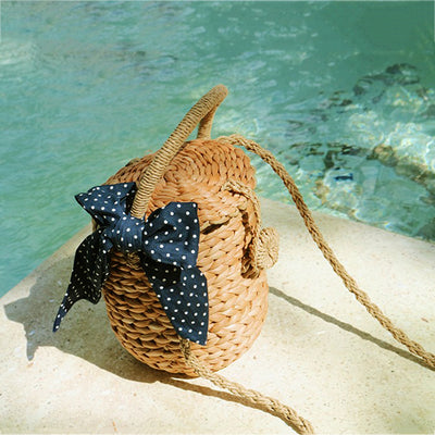 Bolsa de Playa Tejida con Moño - Cartera de Mano para Damas en Paja Natural - Image 15