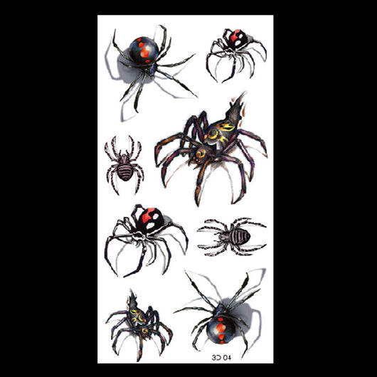 Sheet of temporary tattoos with horror designs including bloody claw marks, nails piercing skin, and red stars. - Image 9