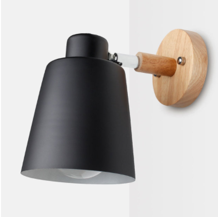 Lámpara de Pared Nórdica de Madera con Interruptor Enchufable - Image 6