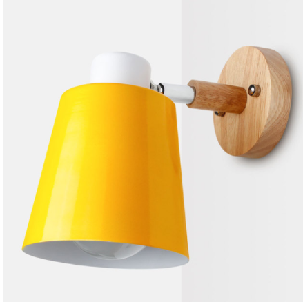 Lámpara de Pared Nórdica de Madera con Interruptor Enchufable