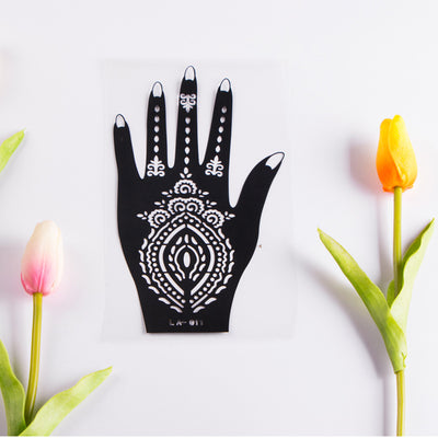 Kit de 2 Plantillas de Tatuaje Temporal Henna con Diseños de Estencil - Image 10