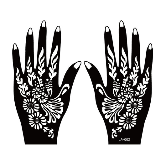 Kit de 2 Plantillas de Tatuaje Temporal Henna con Diseños de Estencil - Image 8