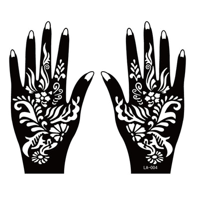 Kit de 2 Plantillas de Tatuaje Temporal Henna con Diseños de Estencil - Image 9