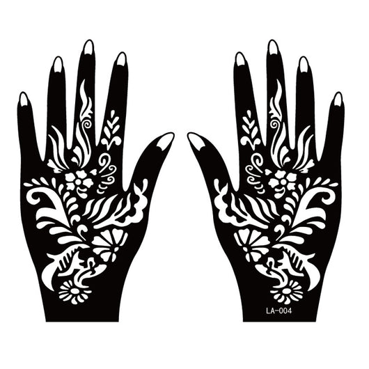 Kit de 2 Plantillas de Tatuaje Temporal Henna con Diseños de Estencil - Image 5