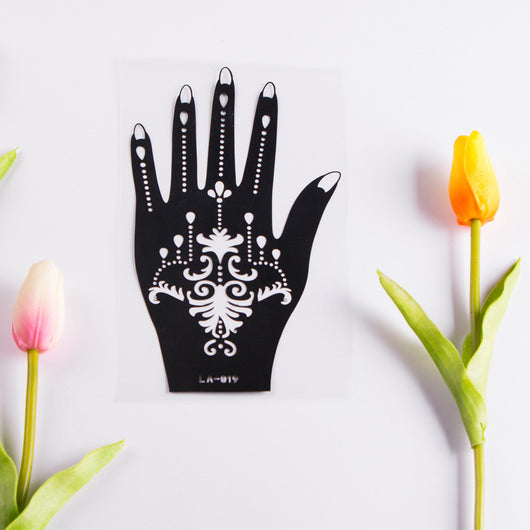 Kit de 2 Plantillas de Tatuaje Temporal Henna con Diseños de Estencil - Image 2