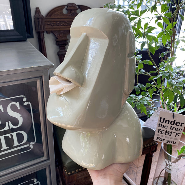 Dispensador de Pañuelos Estatua de Piedra Estilo Retro Coreano