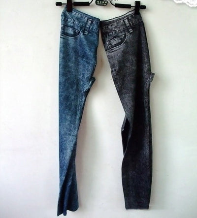 Leggins Ajustados Efecto Denim con Estampado Copo de Nieve - Image 6