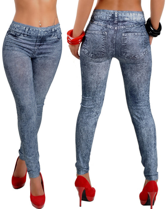 Leggins Ajustados Efecto Denim con Estampado Copo de Nieve - Image 8