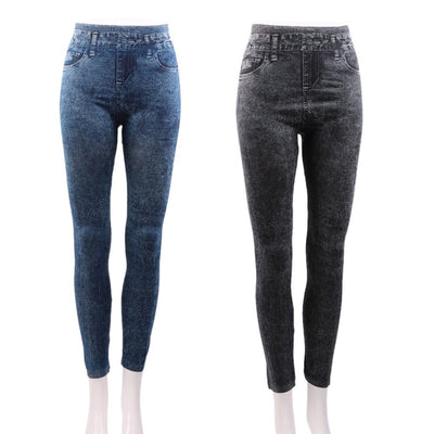 Leggins Ajustados Efecto Denim con Estampado Copo de Nieve - Image 4