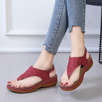 Sandalias Cuña Mujer - Chanclas Cómodas Color Sólido - Image 23