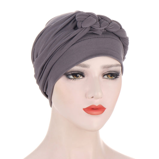 Turbante Trenzado Multicolor Suave - Gorro Musulmán y Oncológico - Image 3