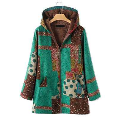 Abrigo Hoodie con Cierre Estampado para Mujer - Image 16
